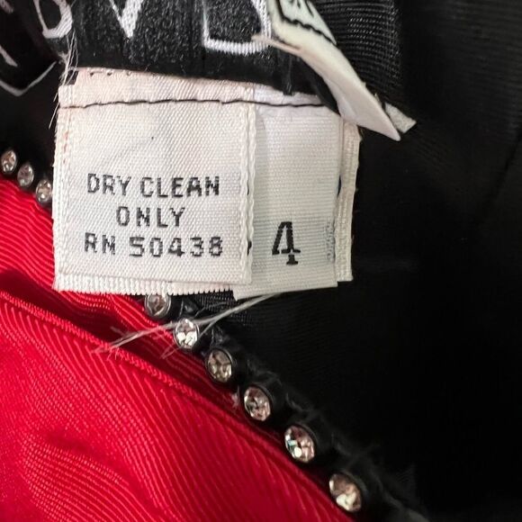 AJ Bari Vintage Red Strapless Dress Peplum w/ Bling Bow Made in USA Size 4 - Picture 4 of 14